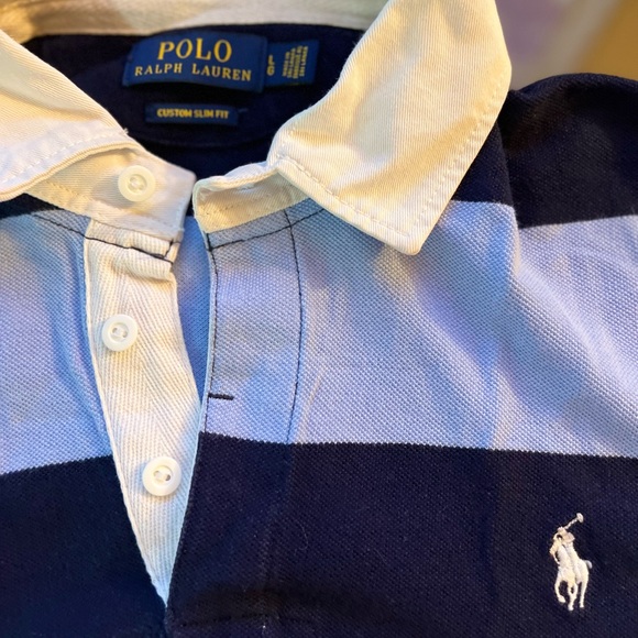 Ralph Lauren Polo Blue Stripe Size Large - Picture 2 of 5